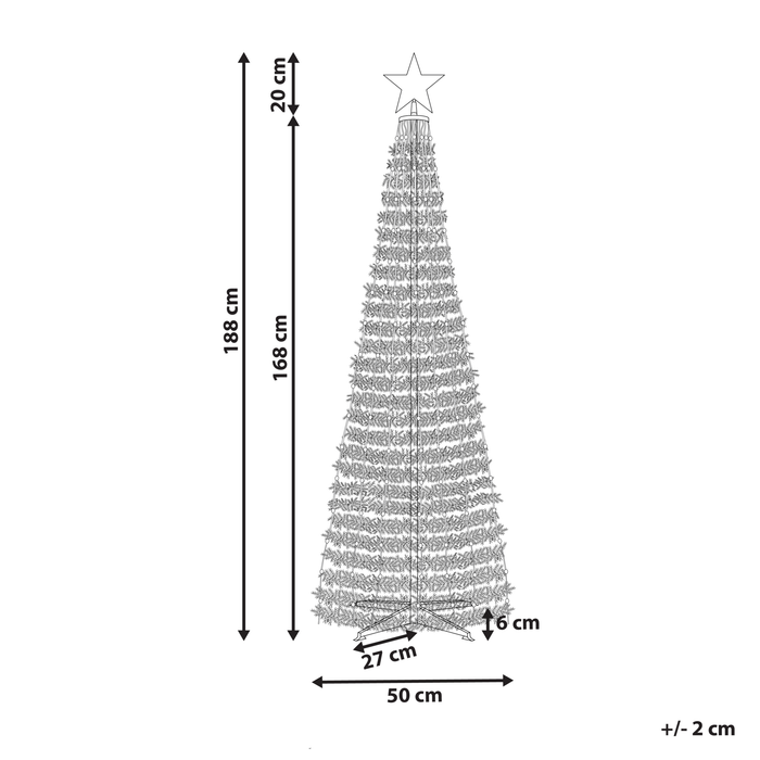 Beliani-SAARLOQ-LED kerstboom-Groen-188 cm- Synthetisch materiaal