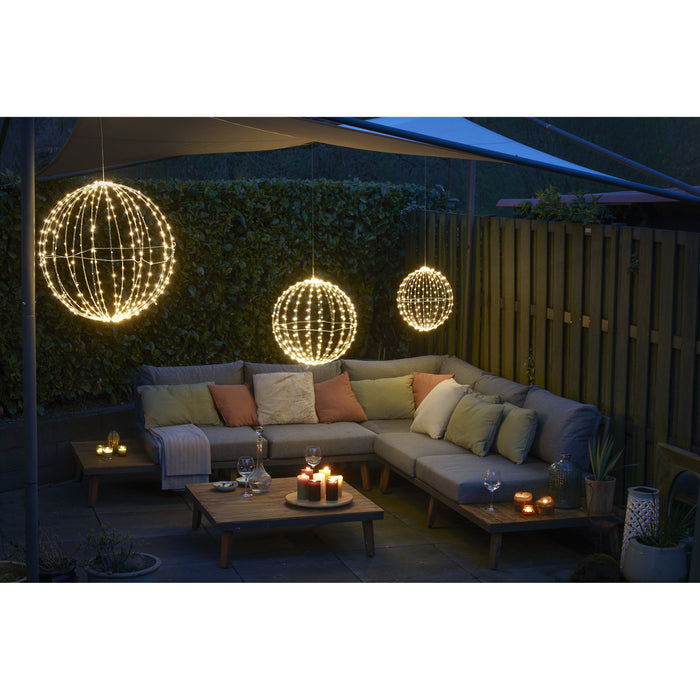 Luca Lighting Kerstverlichting Bal met Warm Witte LED - Ø40 cm - Zwart
