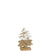 J-Line decoratie Kerstboom Touw - hout - wit|naturel - small - 2 stuks