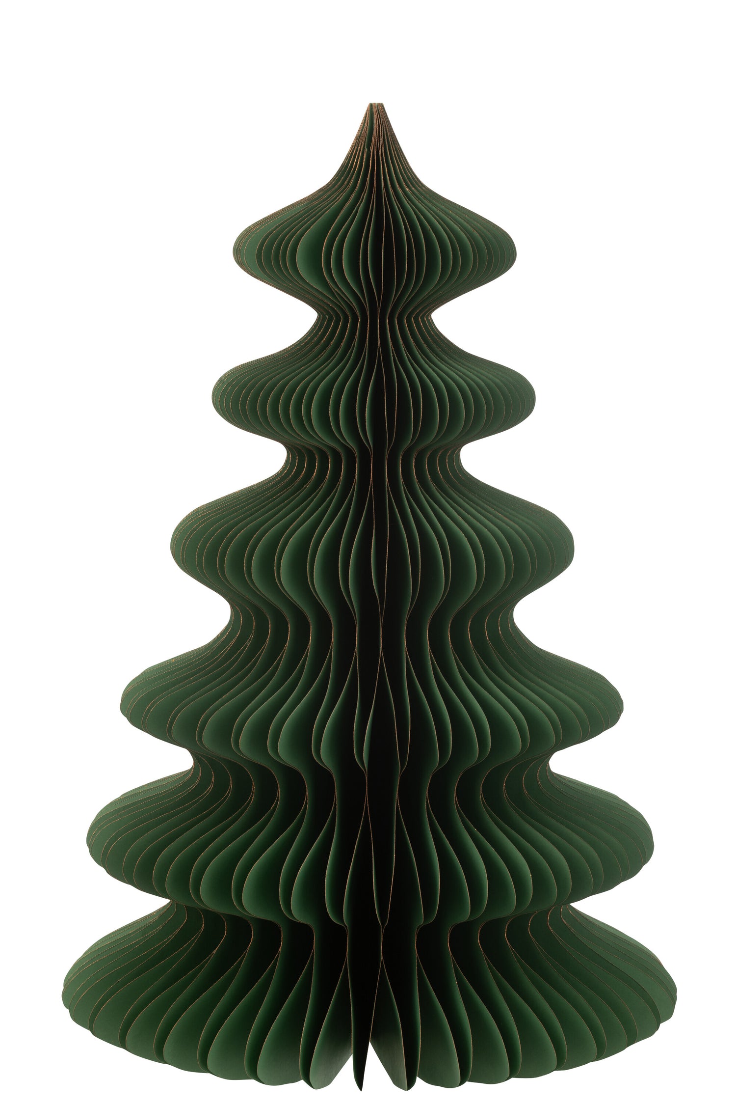 J-Line decoratie christmas tree waves - papier - donkergroen