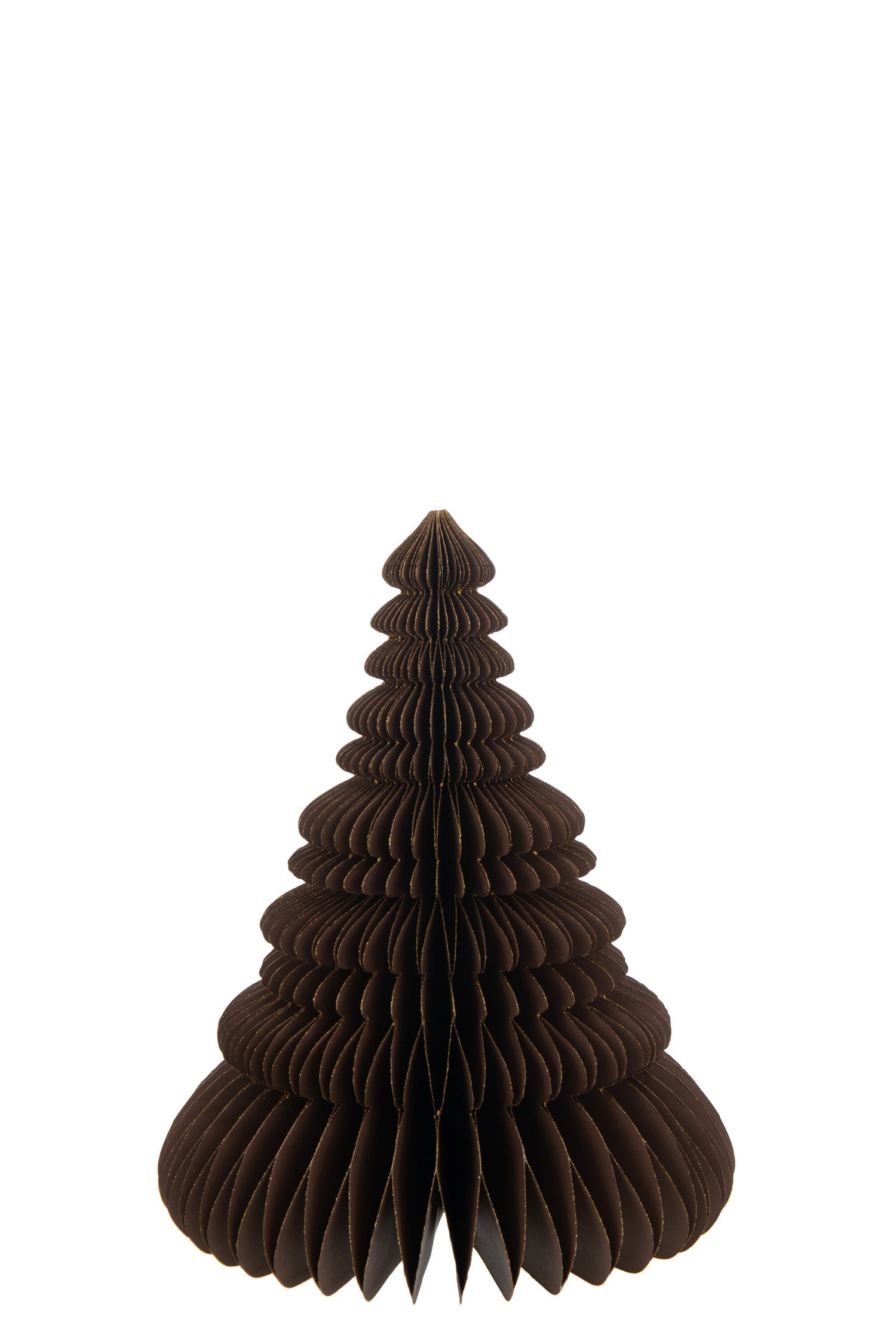 J-Line decoratie kerstboom Vouwbaar - papier - bruin - large