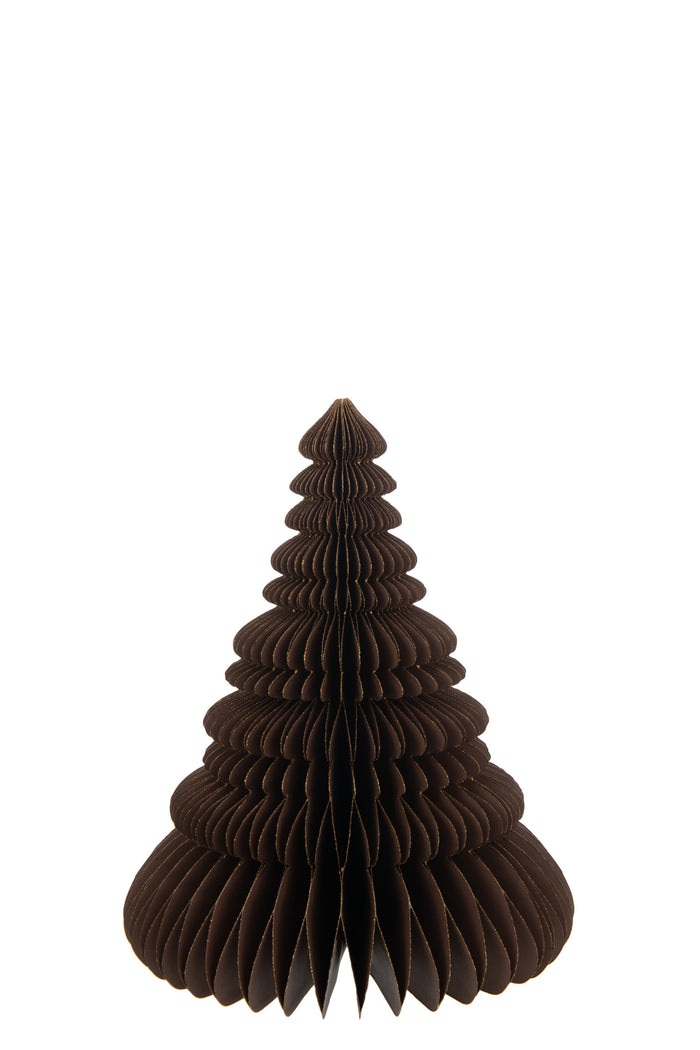 J-Line decoratie kerstboom Vouwbaar - papier - bruin - large