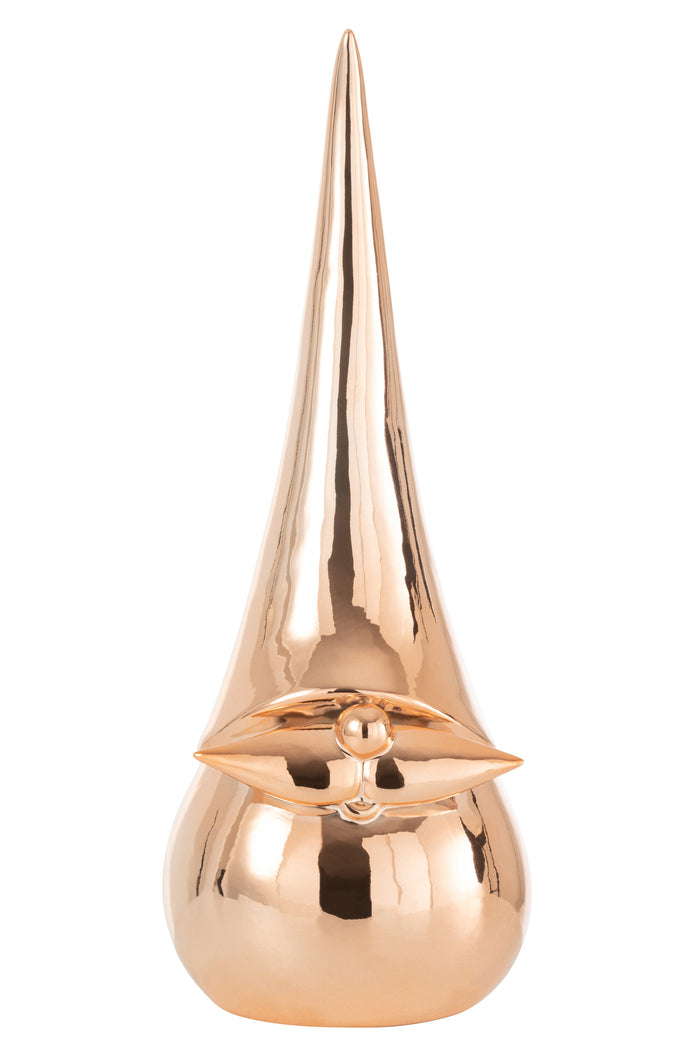 J-Line figuur Kerstman Modern - porselein - koper - large