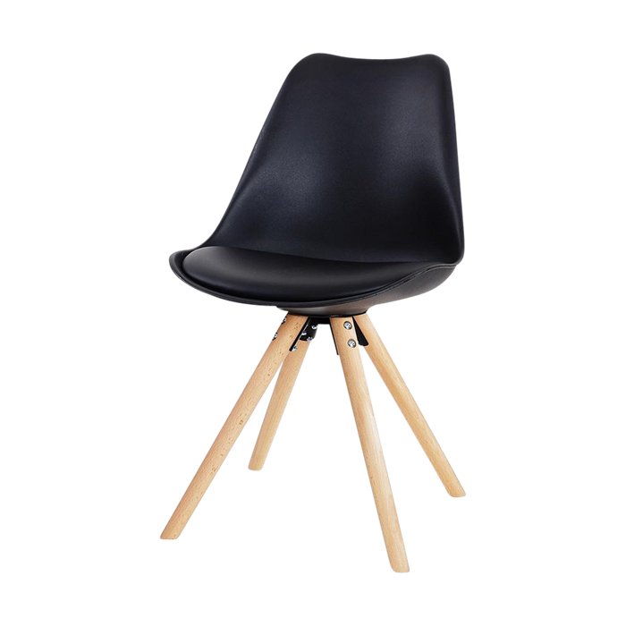 Essence Legno Eetkamerstoel Zwart - Houten Onderstel