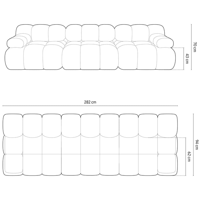 Milo Casa Tropea Modulaire 3-zitsbank - Zwart