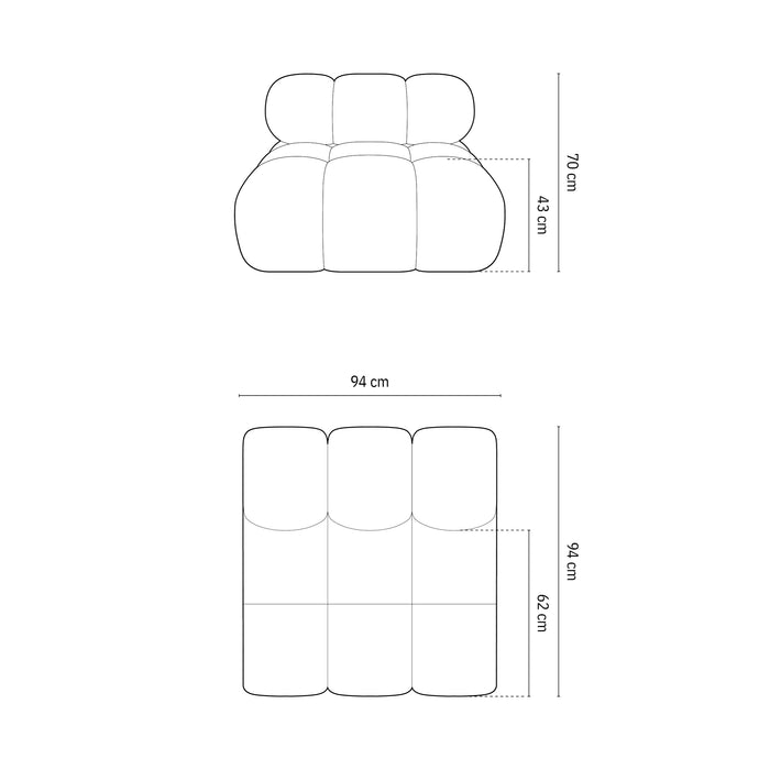 Milo Casa Tropea Modulair Bank Element - Middenstuk - Flessengroen