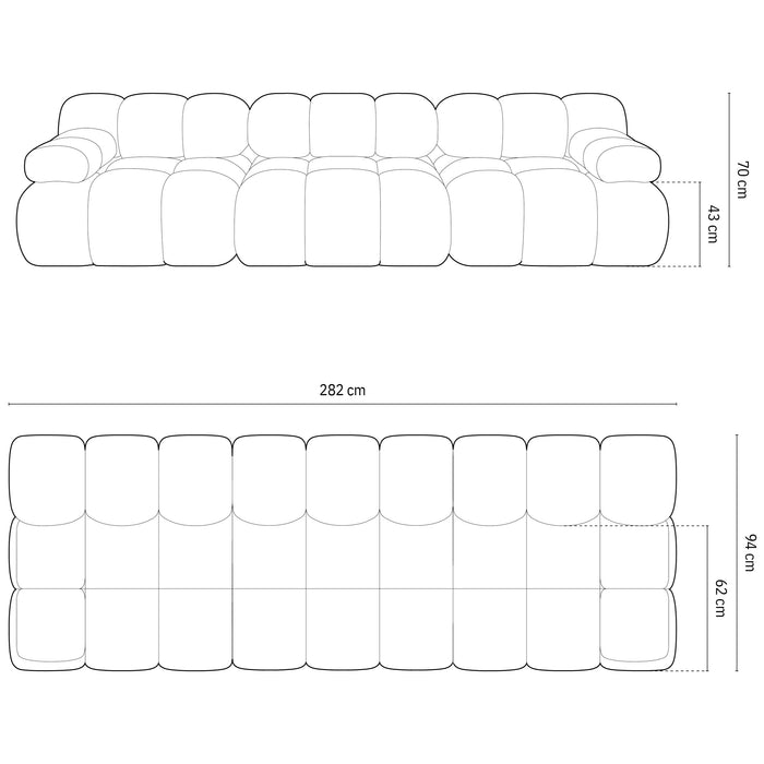 Milo Casa Tropea Modulaire 3-zitsbank - Donkergrijs
