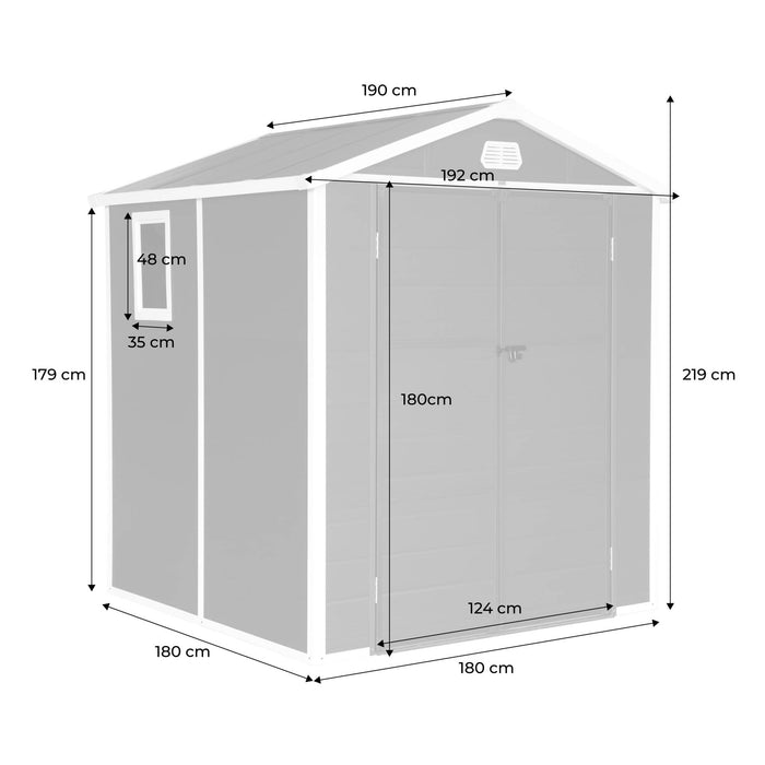 sweeek - 3,65 m² kunststof tuinhuisje