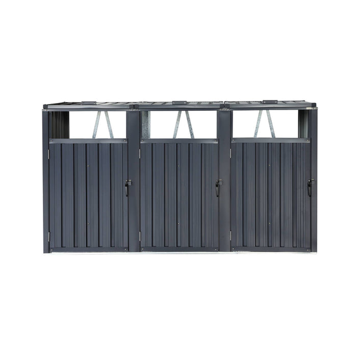 sweeek - Grijs gegalvaniseerd stalen afvalhok