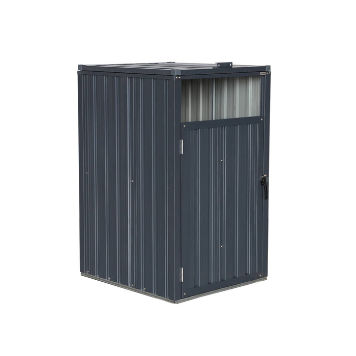 sweeek - Grijs gegalvaniseerd stalen afvalhok