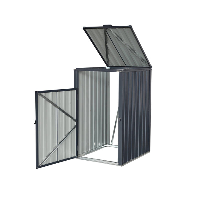 sweeek - Grijs gegalvaniseerd stalen afvalhok