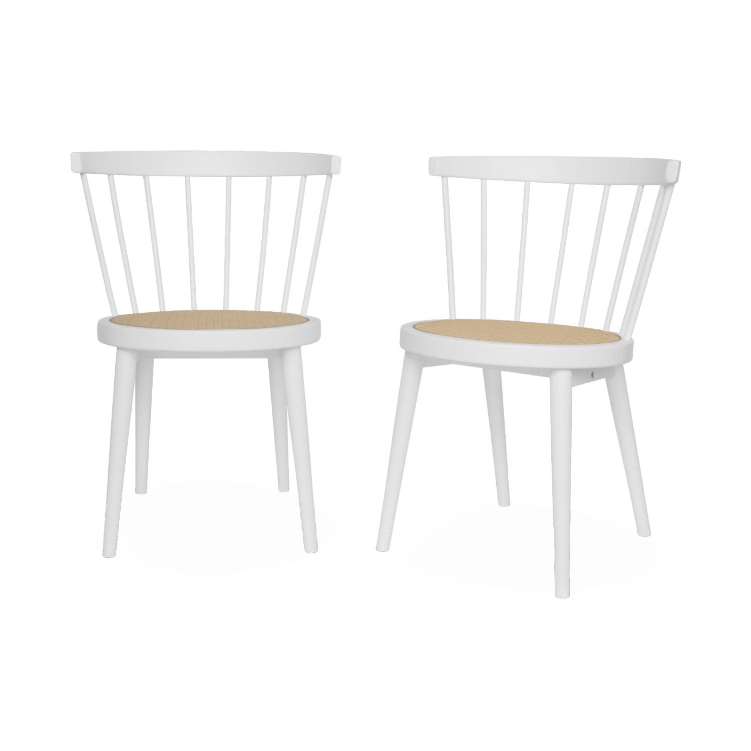 sweeek - Hout en rotan stoel, set van 2