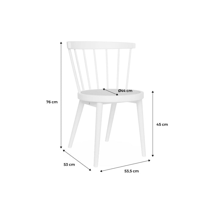 sweeek - Hout en rotan stoel, set van 2