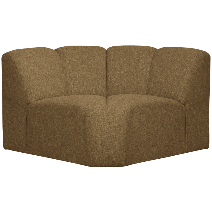 WOOOD Mojo Bank Hoekelement - Bouclé - Geel|Bruin Melange - 75x68x77