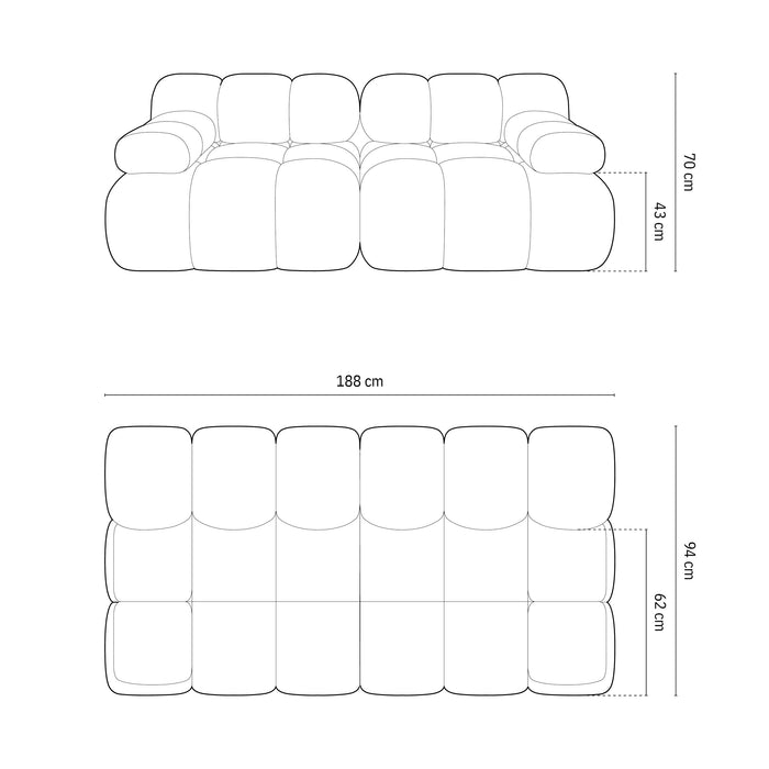Milo Casa Tropea Modulaire 2-zitsbank - Okergeel