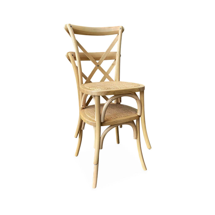 sweeek - Vintage rubberhouten bistrostoelen (set van 2)