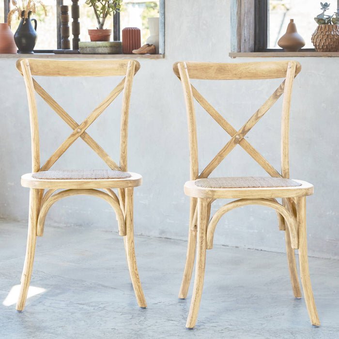 sweeek - Vintage rubberhouten bistrostoelen (set van 2)