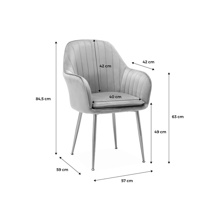 sweeek - Set van 4 stoelen in bouclé met metalen poten