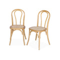 sweeek - Vintage houten en rotan stoel (set van 2)
