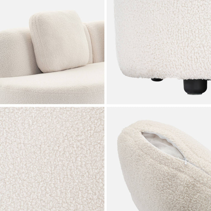 sweeek - 3-zits organische komma bank in boucléstof