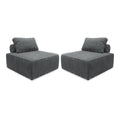 sweeek - Fauteuil voor modulaire bank ribfluweel (set van 2)