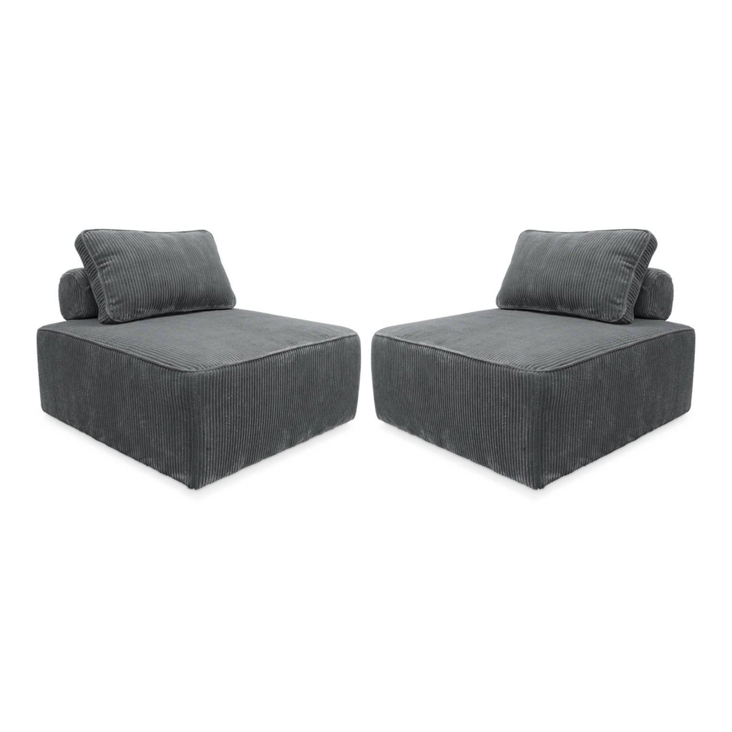 sweeek - Fauteuil voor modulaire bank ribfluweel (set van 2)