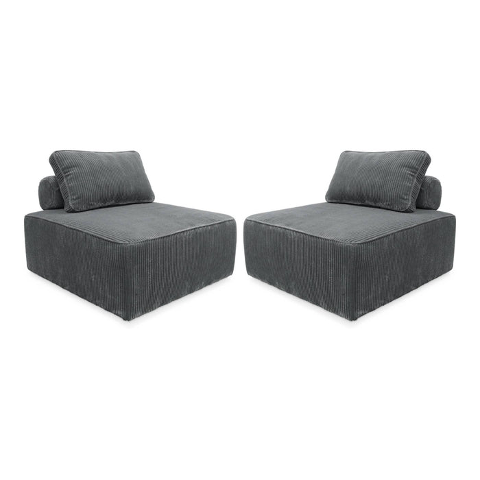 sweeek - Fauteuil voor modulaire bank ribfluweel (set van 2)