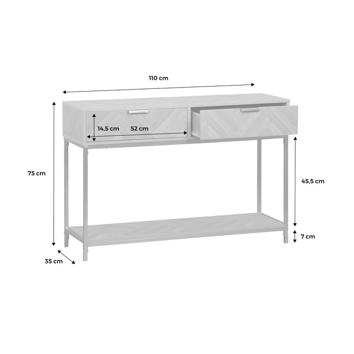sweeek - Sidetable, L 110 CM x B 35 CM x H 75 CM