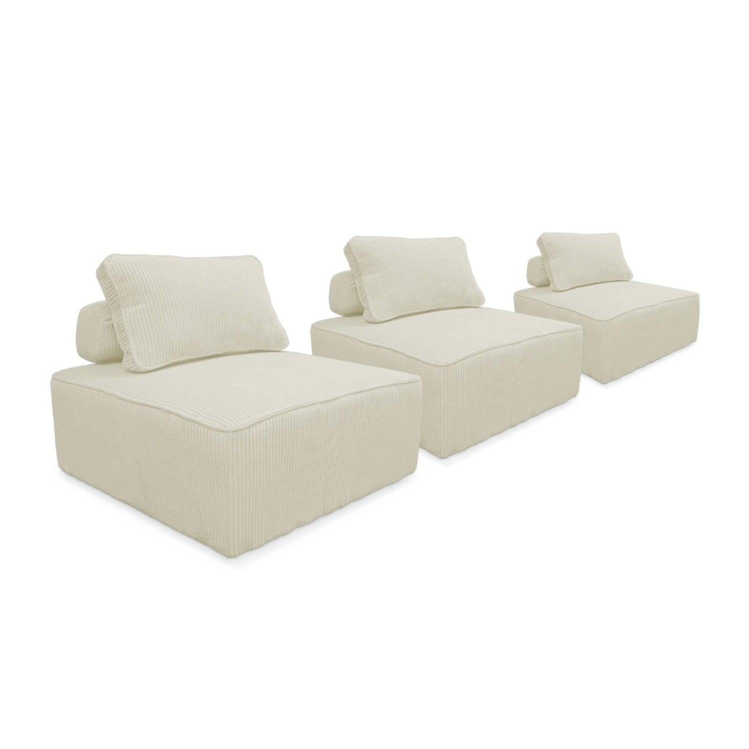 sweeek - Fauteuils corduroy 1 zitplaats (set van 3)