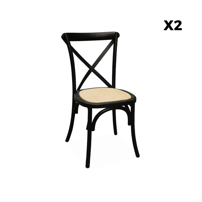 sweeek - Vintage rubberhouten bistrostoelen (set van 2)
