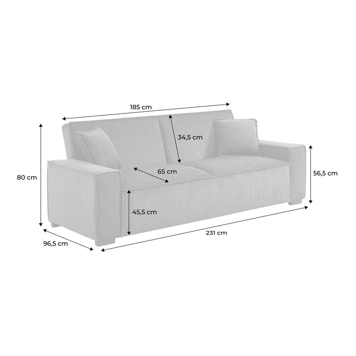 sweeek - 3-zits corduroy slaapbank