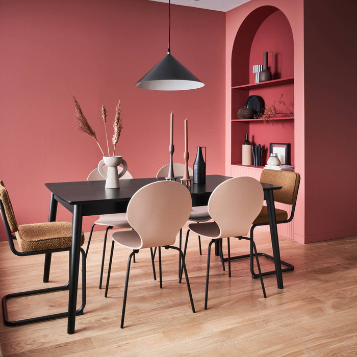 sweeek - Uitschuifbare eettafel van eikenfineer, 6 tot 8 zitplaatsen,