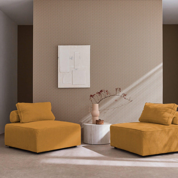 sweeek - Fauteuil voor modulaire bank ribfluweel (set van 2)