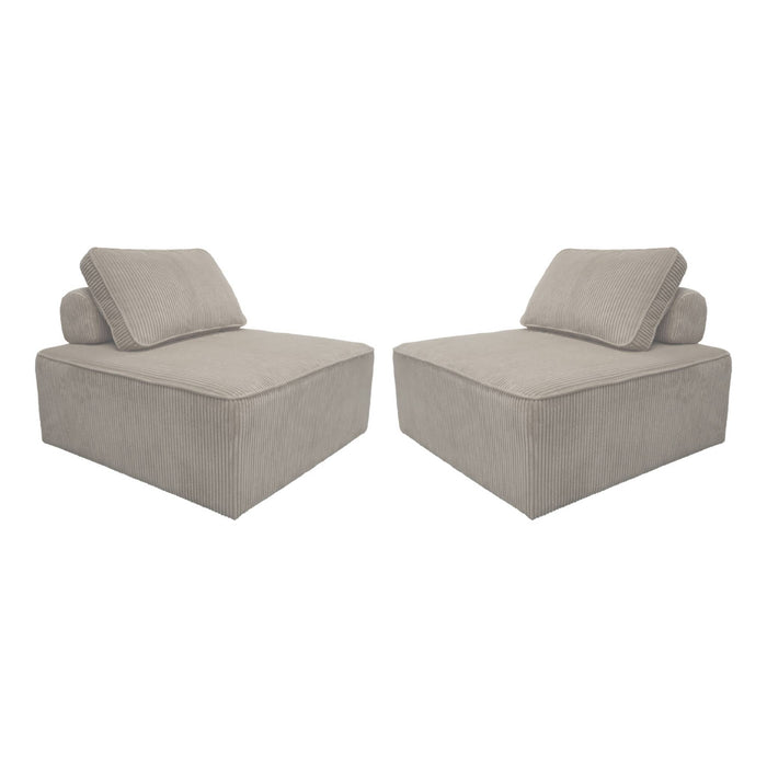 sweeek - Fauteuil voor modulaire bank ribfluweel (set van 2)