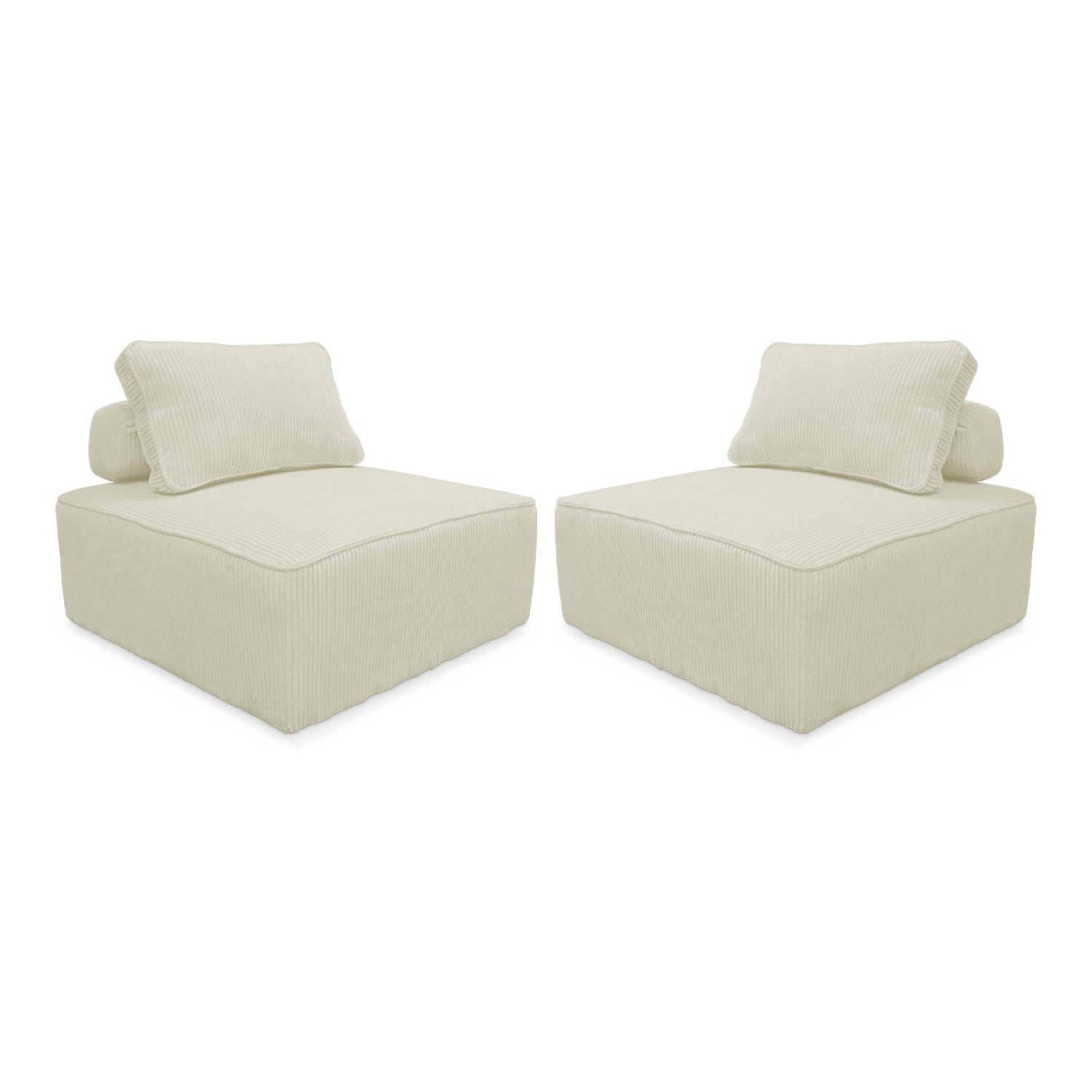 sweeek - Fauteuil voor modulaire bank ribfluweel (set van 2)