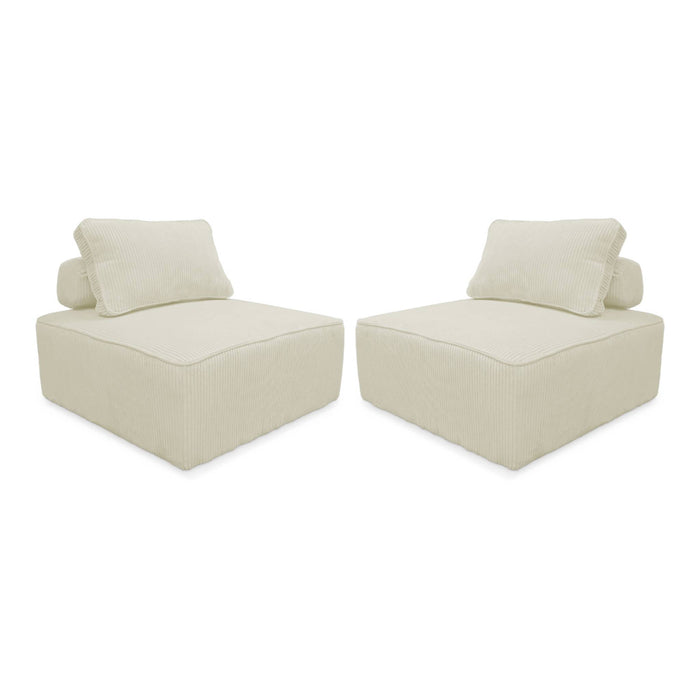 sweeek - Fauteuil voor modulaire bank ribfluweel (set van 2)