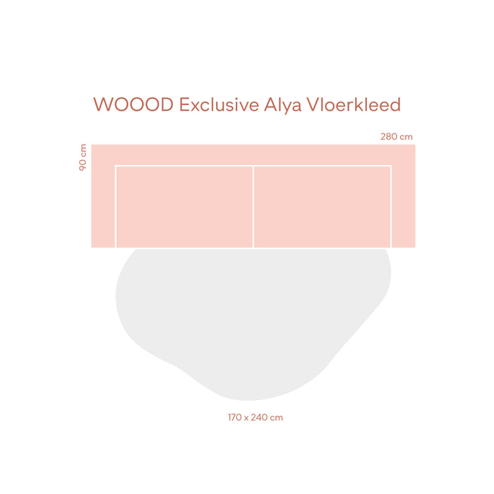 WOOOD Alya Vloerkleed 170 x 240 cm - Pale Brown