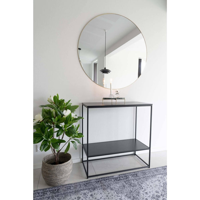 Jersey Mirror - Mirror, steel, brass look, ø100 cm