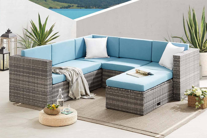 Feel Furniture - Wicker Corner loungeset - Verona - Blauw