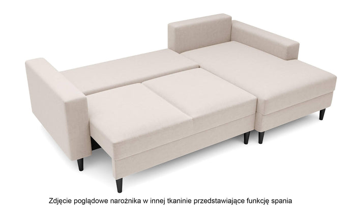 NADUVI Collection Hoekbank Malena velvet links met slaapfunctie