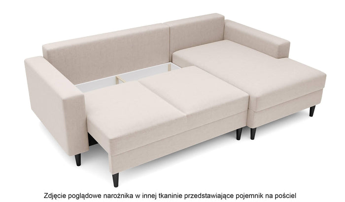 NADUVI Collection Hoekbank Malena velvet links met slaapfunctie