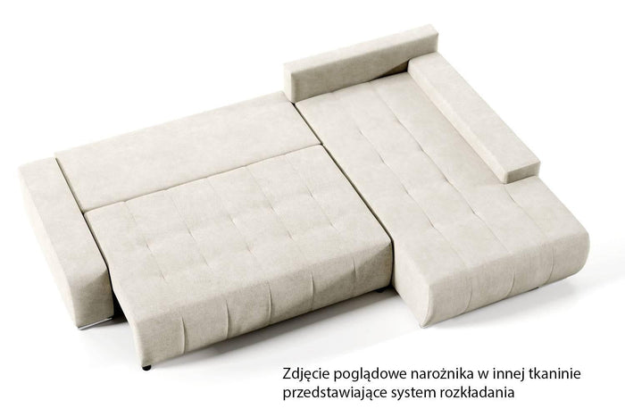 NADUVI Collection Hoekbank Olivia rechts velvet met slaapfunctie