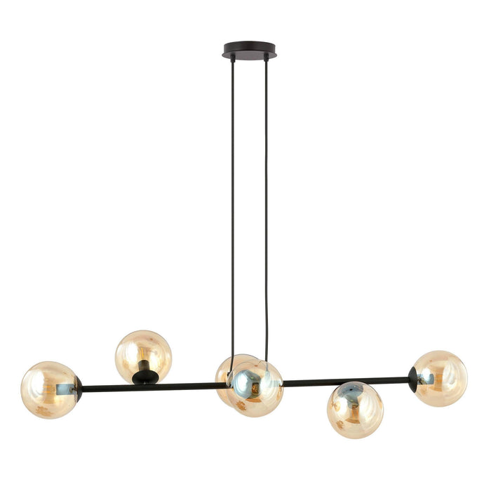 NADUVI Collection Zwarte hanglamp eettafel Valentino 6-lichts