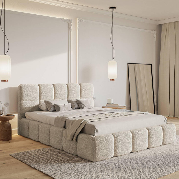 NADUVI Collection Bedframe Chloe bouclé 180 x 200 cm