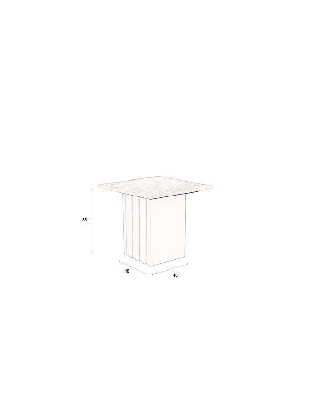 Dutchbone Clayton Bijzettafel Vierkant 40x40 cm Marmer  - Grijs