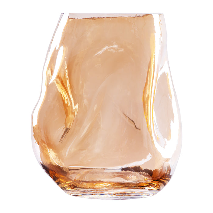 QUVIO Vaas gekreukt - Maat S - Glas - Beige