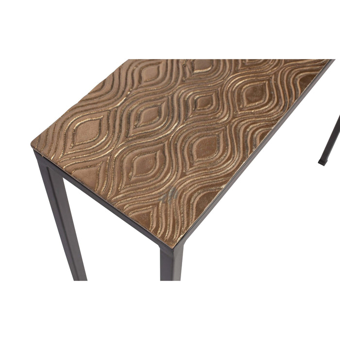 Woood Exclusive Lane bijzettafels set van 2 antique brass|zwart