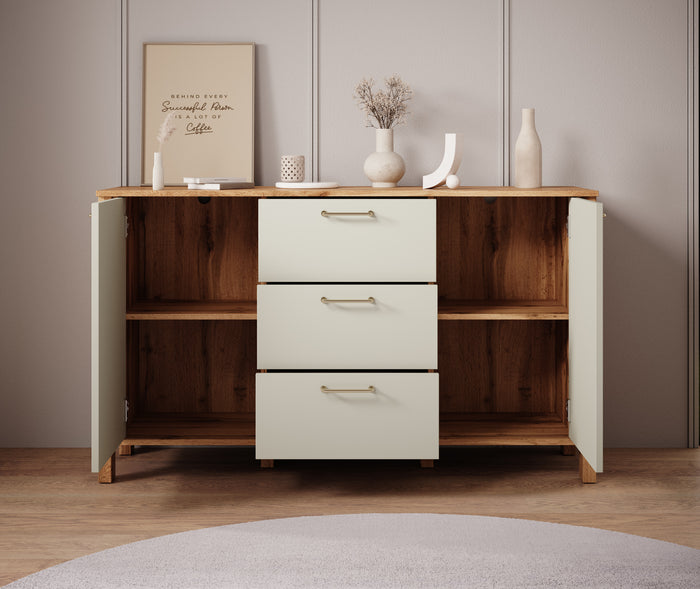 Meubella Dressoir Isaac - Beige - 138 cm