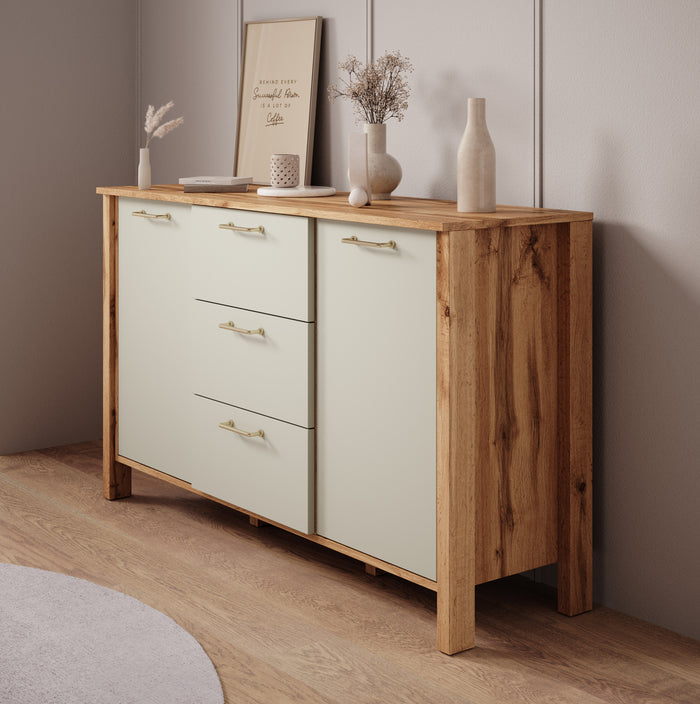 Meubella Dressoir Isaac - Beige - 138 cm