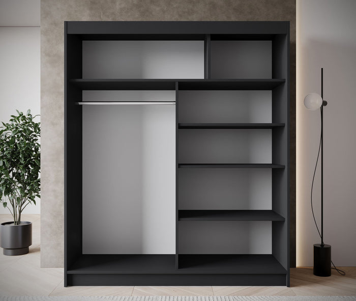 Meubella Kledingkast Eagle - Zwart - 180 cm